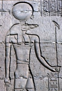Det gamle Egypten, Vægmaleri/skulptur, Sebek bærer en ankh af School Egyptian