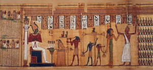 Egyptisk antiquitis: vejning af sjæle, papyrus fra Book of Dead af Chahapiimou, overordnet af Amons astronomer. Ptolemæisk periode (332-30 f.Kr.) Omkring 500-100 f.Kr. Paris, Louvre-museet af School Egyptian