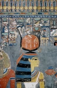 Luxor, Theben: Kongernes Dal, grav for Horemheb (-1343 - -1314), egyptisk farao, hvor gudinden Isis optræder. af School Egyptian