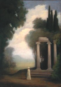 En figur og et tempel af School English