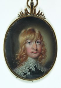 En herre kaldet William Cavendish (akvarel på elfenben) af School English