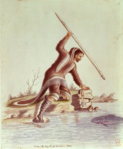 Tilføj 5253 fol.12 Inuit-spydfisk (farve litho) af School English