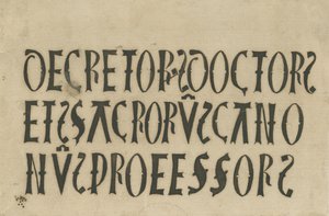 Barton under Needwood Church - inskriptioner: blækfaksimile, nd [?18. århundrede] (tegning) af School English