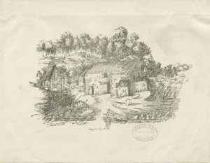 Biddulph - Knypersley Mill: litografi (vignetteret), [c 1826] (tryk) af School English