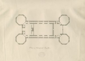 Castle Church - Stafford Castle: pen og vask tegning, nd [1800-tallet] (tegning) af School English