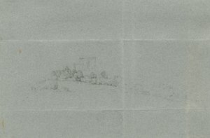 Castle Church - Stafford Castle: blyantstegning, nd [?1800-tallet] (tegning) af School English