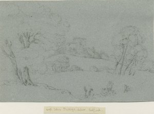 Castle Church - Stafford Castle: blyantstegning, nd [1800-tallet] (tegning) af School English