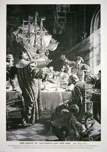 Christopher Columbus og ægget (litho) af School English
