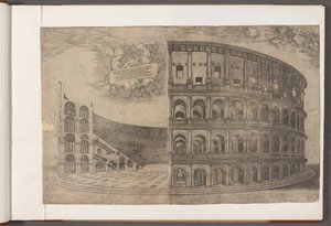Bomuld Augustus III, f.53 Colosseum.   Tryk af gamle bygninger, kunst og relaterede scener, hovedsageligt i Rom af School English