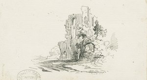 Croxden Abbey: pen- og blæktegning, nd [?19th cent] (tegning) af School English