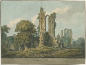 Croxden Abbey: vandfarvemaleri af School English