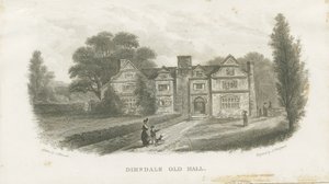 Dimsdale Old Hall: gravering (vignet og [? 1800-tallet] (tryk) af School English