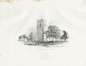 Drayton Bassett Church: litografi (vignetteret), nd [c 1825-30] (tryk) af School English