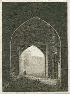 Dudley Castle - Gatehouse and North Gateway: radering, og [?19. århundrede] (tryk) af School English