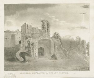 Dudley Castle - Hovedindgang: akvatintegravering og [?1700-tallet] (tryk)