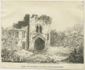Dudley Castle - The Gatehouse: litografi, nd [c 1801] (tryk) af School English