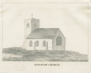 Dunston Church: blyantstegning, nd [?1800-tallet] (tegning) af School English