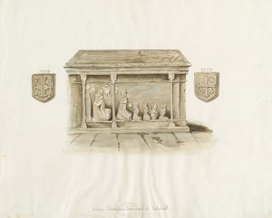 Eccleshall Church: Biskop Benthams grav: vandfarvemaleri, nd [?19. årh.] (maleri) af School English