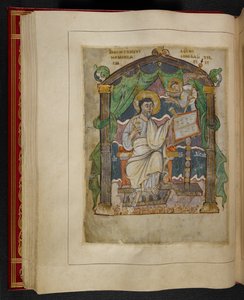 Evangelistportræt af Matthæus fra Æthelstan-evangelierne (også kendt som kroningsevangelierne)