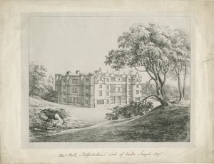 Keele Hall: litografi og [?1700-tallet] (tryk) af School English