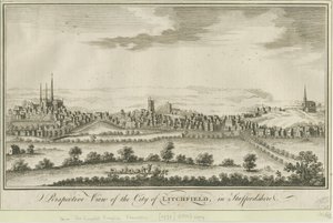 Lichfield - South West View: stik, nd [1771] (tryk) af School English
