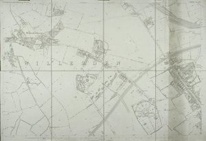 Kort over Willesden, London (litho) af School English