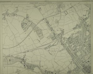 Kort over Willesden, London (litho) af School English