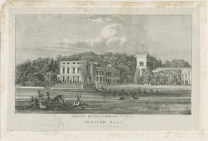 Okeover Hall - litografi, nd [c 1839] (tryk) af School English