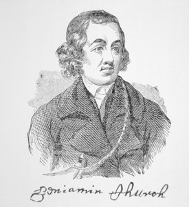 Portræt af Benjamin Kirke (gravering) af School English