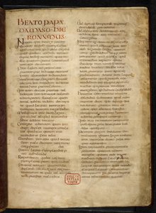 Royal MS Q E VI f.2r Side fra evangelier (den kongelige bibel) (vellum) af School English
