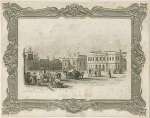 Stafford - Market Place: gravering, nd [c 1841] (tryk) af School English