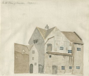 Stafford - The Old House of Correction: akvarelmaleri og [?begyndelsen af det 19. århundrede] (maleri) af School English