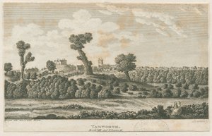 Tamworth Castle: gravering og [?19. århundrede] (tryk) af School English
