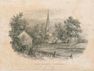 Thorpe Constantine Church: litografi (vignetteret) af School English