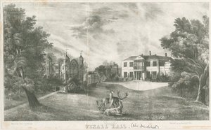 Tixall Hall and Gatehouse: litografi, nd [c 1833] (tryk) af School English