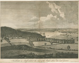 Trentham Hall: gravering, nd [c 1751] (tryk) af School English