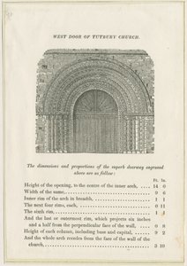 Tutbury Priory Church: West Doorway: gravering, nd [c 1832] (tryk) af School English