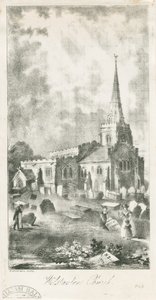 Wolstanton Church: litografi af School English