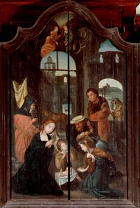 Fødselstriptykon, centralpanel (olie på træ) af School Flemish