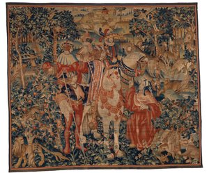 Tapestry, Alexander og Diogenes, slutningen af det 15.-begyndelsen af det 16. århundrede (uld og silke) af School Franco Flemish
