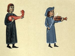 En middelalderens trubadur, illustration fra 