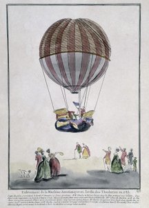 Aerostatisk maskine fjernelse i Tuileries Garden i 1783 af School French