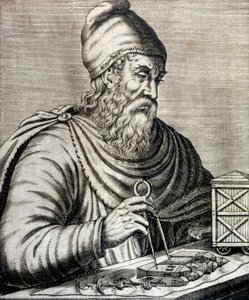 Archimedes (gravering) af School French