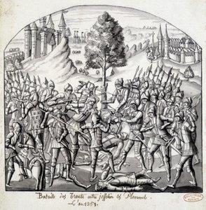Slaget ved Trento mellem Josselin og Ploermal i år 1351 af School French