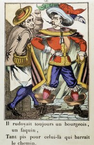 Kaptajn Fracasse: "Han har altid været en bourgeois..." roman af Theophile Gautier (1811-1872) - Billede af Epinal af School French