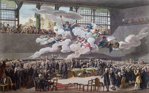 Fransk revolution (1789-1799): Jeu de Paumes ed i Versailles den 20. juni 1789) (den franske revolution; Tennisbaneeden den 20. juni 1789, Versailles) af School French