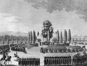 Franske revolution: Republikanernes fete des victoires au champs de mars i Paris den 10. Prairial An IV (29. maj) af School French
