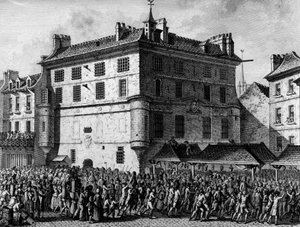 Fransk Revolution: Folket i de franske garder i fængslet i Saint Germain des Pres-klosteret i Paris den 30. juni