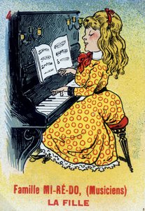 Spil med de syv familier: Kort over datteren af ​​familien Mi-Ré-Do (musikere). Kort Museum i Jouin, Issy-les-Moulineaux. af School French