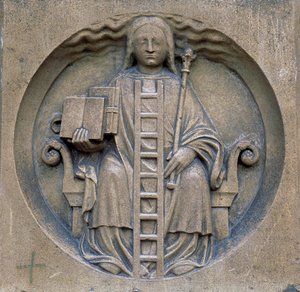 Gotisk kunst: allegori om alkymi. Cathedrale Notre Dame (Notre-Dame) i Paris